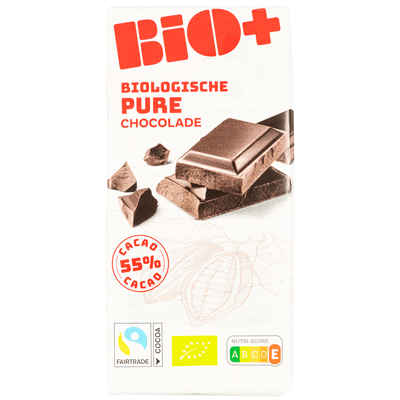 Bio+ Chocoladereep puur 55% cacao