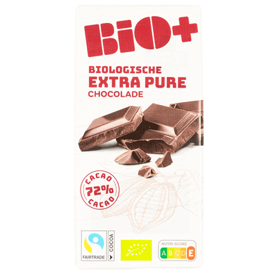 Bio+ Chocoladereep extra puur 72% cacao