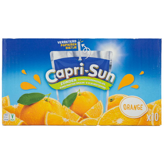 Foto van Capri Sun Orange 10x20 cl op witte achtergrond