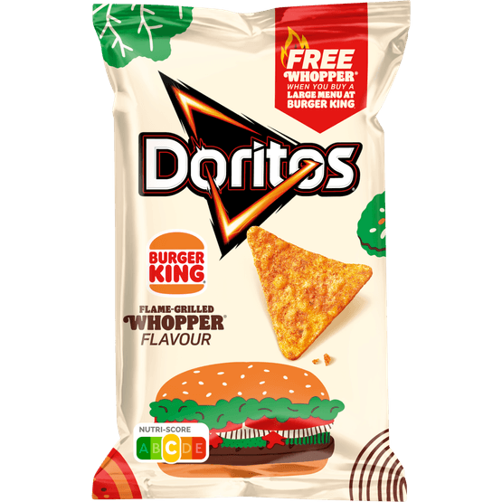 Foto van Doritos Tortilla chips whopper op witte achtergrond