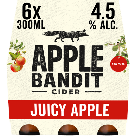 Foto van Apple Bandit Cider crisp apple op witte achtergrond