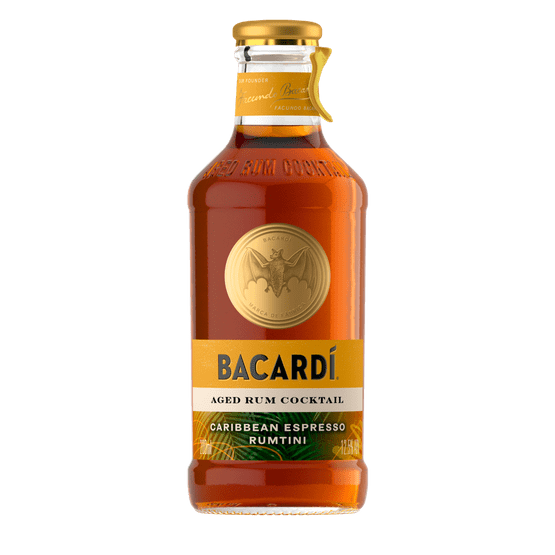 Foto van Bacardi Caribbean espresso op witte achtergrond