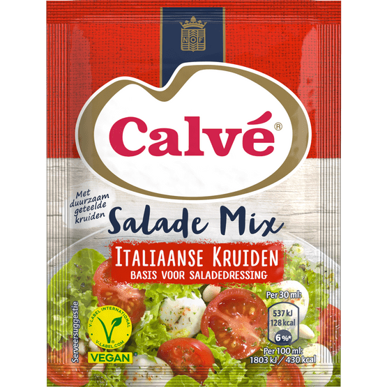 Foto van Calvé Salademix italiaanse kruiden 3 porties op witte achtergrond