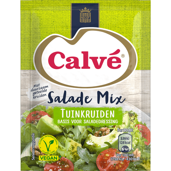 Foto van Calvé Salademix tuinkruiden op witte achtergrond