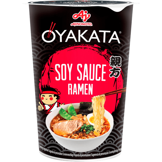 Foto van Oyakata Ramen soy sauce op witte achtergrond