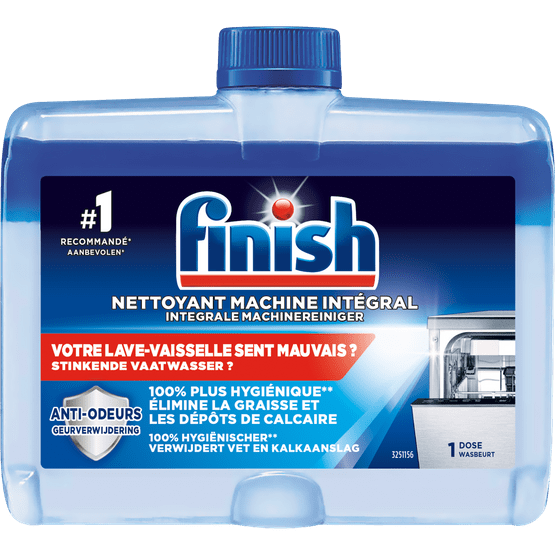 Foto van Finish Vaatwasmachine reiniger hygiene regular op witte achtergrond