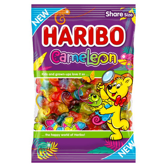 Foto van Haribo Cameleon op witte achtergrond