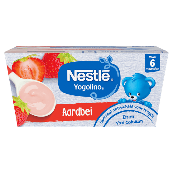 Foto van Nestlé Yogolino 6+ maanden aardbei op witte achtergrond