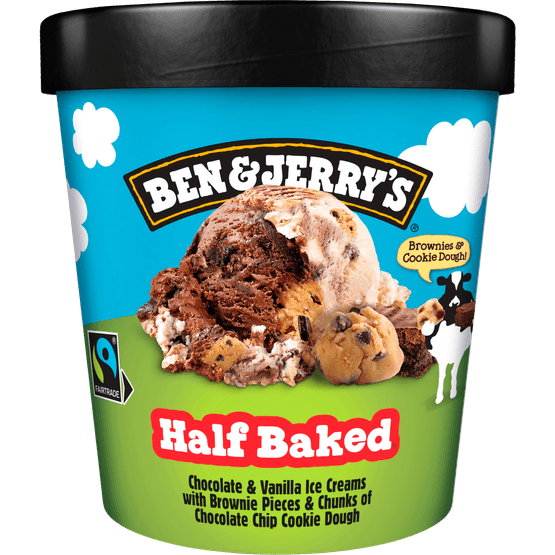 Foto van Ben & Jerry's Half baked op witte achtergrond