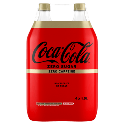Coca-Cola Zero caffeinevrij 4x 1.5 l