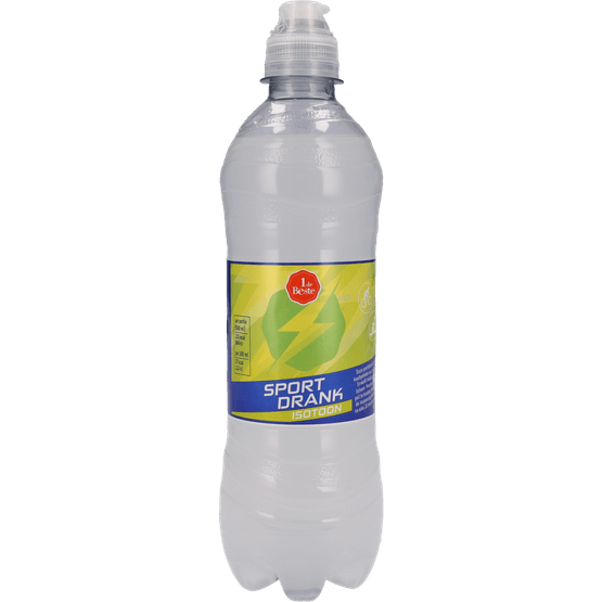 Foto van 1 de Beste Sportdrank isotoon lemon op witte achtergrond