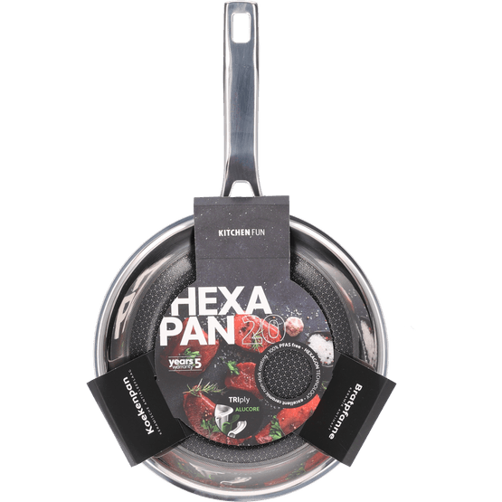 Foto van Hexa Kitchen Fun koekenpan rvs 20 cm op witte achtergrond