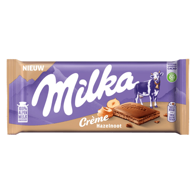 Milka Chocoladereep hazelnoot creme