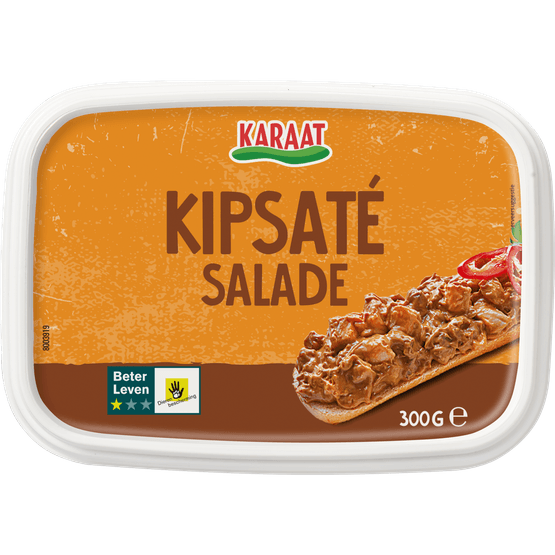 Foto van Karaat Kipsate salade op witte achtergrond