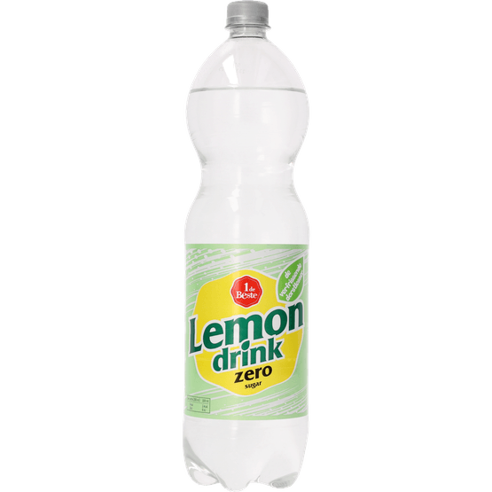 Foto van 1 de Beste Lemon drink zero sugar op witte achtergrond