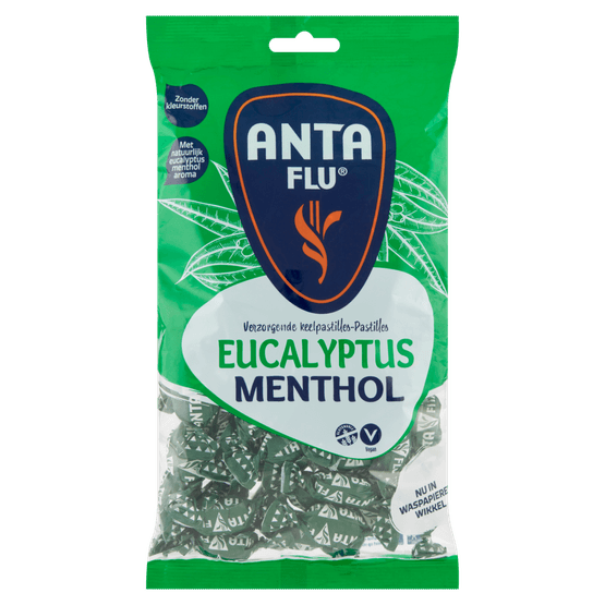 Foto van Anta Flu Eucalyptus menthol op witte achtergrond