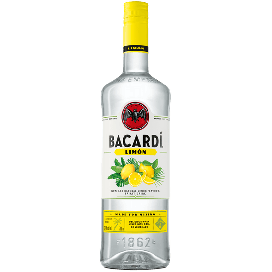 Foto van Bacardi Rum limon op witte achtergrond