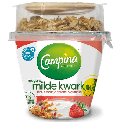Campina Milde kwark aardbei & granola
