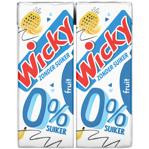 Foto van Wicky Fruit 0% 10x20 cl op witte achtergrond