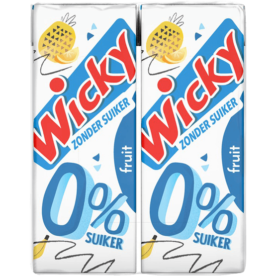 Foto van Wicky Fruit 0% 6x20 cl. op witte achtergrond