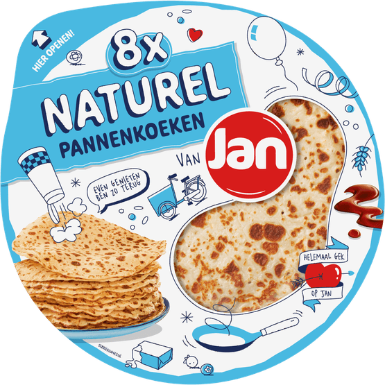 Foto van Jan Pannenkoeken naturel 8 stuks op witte achtergrond