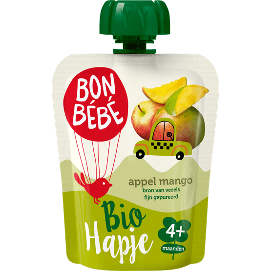 Foto van Bonbébé Biohapje 6+ maanden appel-mango op witte achtergrond