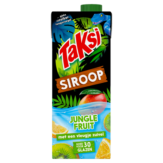 Foto van Taksi Siroop jungle fruit 0% op witte achtergrond