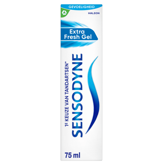 Foto van Sensodyne Tandpasta extra fresh op witte achtergrond