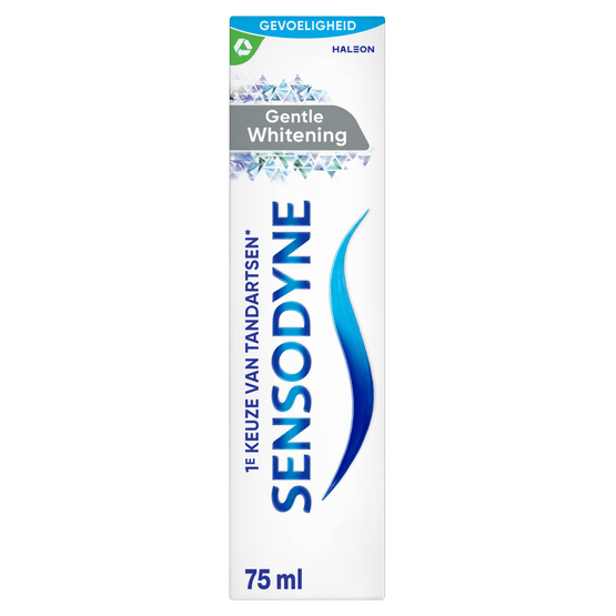 Foto van Sensodyne Tandpasta gentle whitening op witte achtergrond