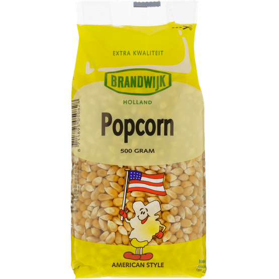 Foto van Brandwijk Popcorn mais op witte achtergrond