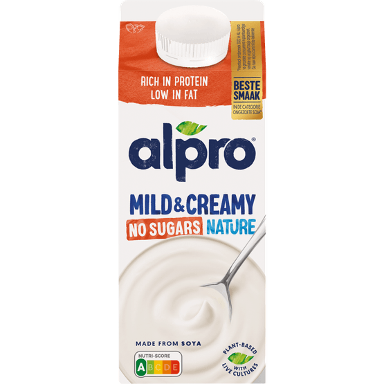 Foto van Alpro Mild & creamy no sugars op witte achtergrond