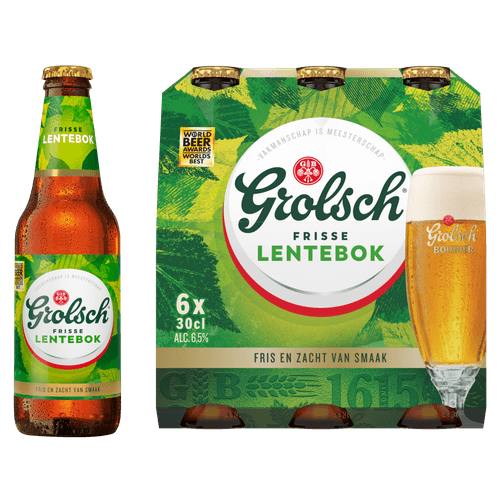 Foto van Grolsch Lentebok op witte achtergrond