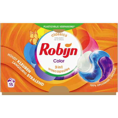Robijn Vloeibaar wasmiddel 3 in 1 caps. color