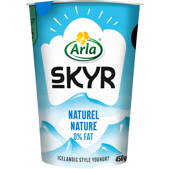 Foto van Arla Skyr naturel op witte achtergrond