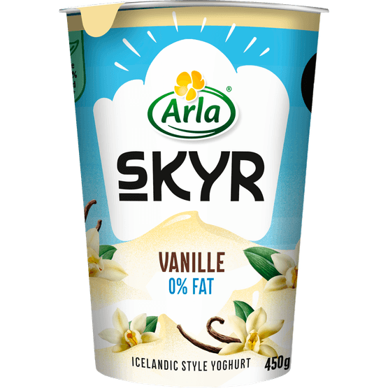 Foto van Arla Skyr vanille op witte achtergrond