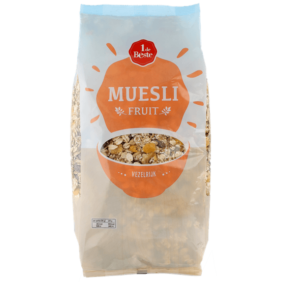 Foto van 1 de Beste Muesli fruit op witte achtergrond