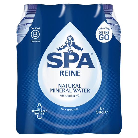 Foto van Spa Mineraalwater reine op witte achtergrond