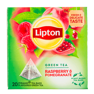 Lipton Groene thee raspberry & pomegr 20 zk.