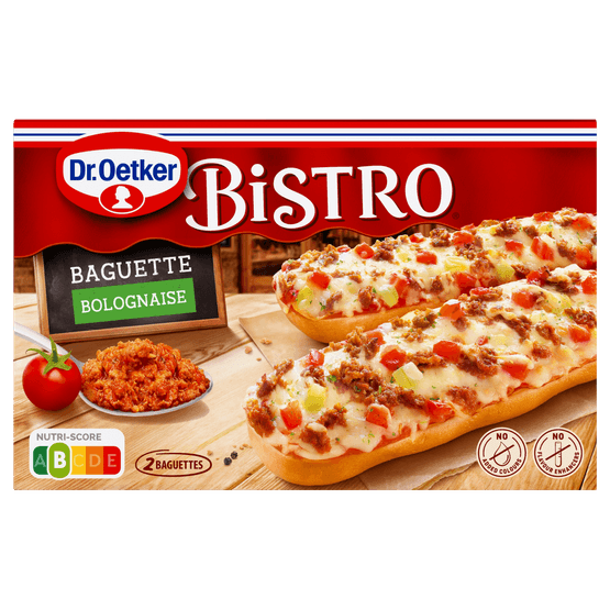 Foto van Dr. Oetker Bistro baguette bolognese 2 stuks op witte achtergrond