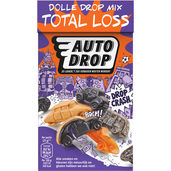 Foto van Autodrop Total loss dolle drop op witte achtergrond