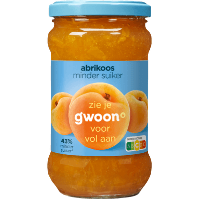 G'woon Jam abrikoos minder suiker