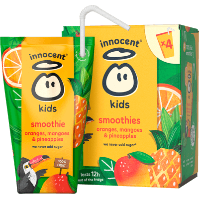 Innocent Kids smoothie sinaasappel mango ananas 4 stuks