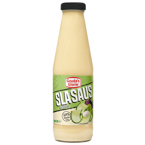 Foto van Gouda's Glorie Slasaus halfvol op witte achtergrond