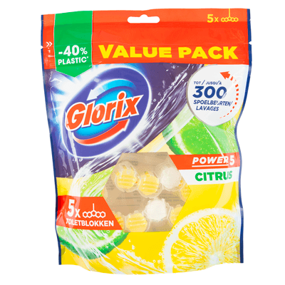 Glorix Toiletblokken valuepack citrus 5 st.