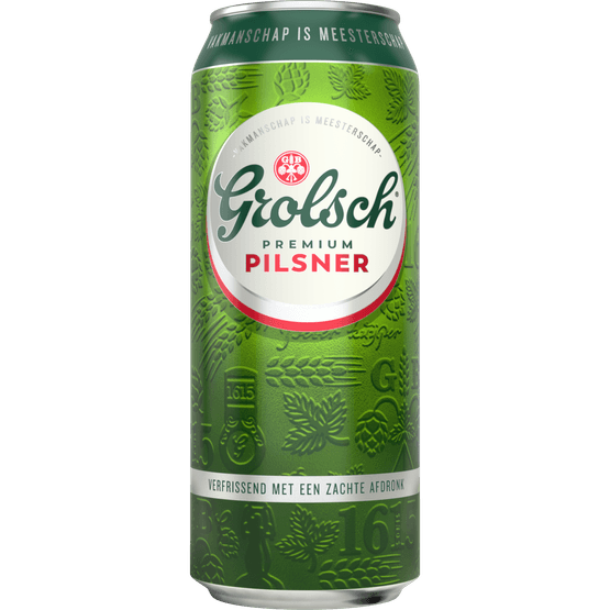 Foto van Grolsch Pilsener op witte achtergrond