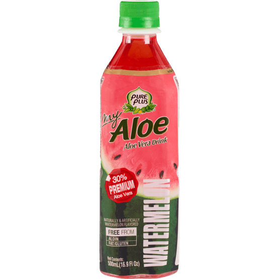 Foto van Pure Plus Aloe vera watermelon op witte achtergrond