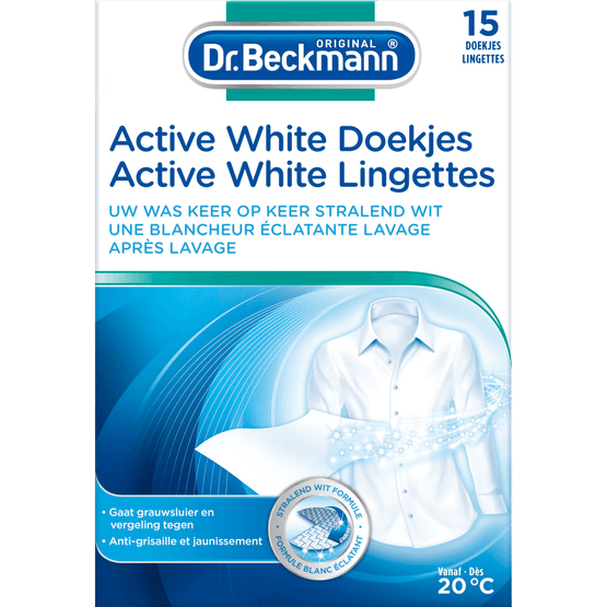 Foto van Beckmann Active white doekjes op witte achtergrond