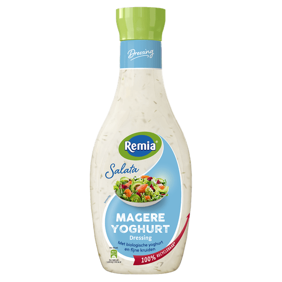 Foto van Remia Dressing salata magere yoghurt op witte achtergrond