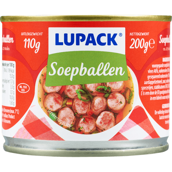 Foto van Lupack Soepballetjes op witte achtergrond