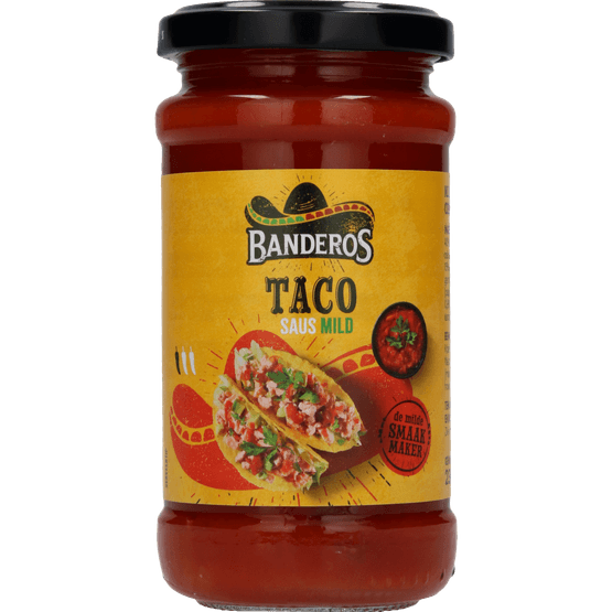 Foto van Banderos Taco saus op witte achtergrond